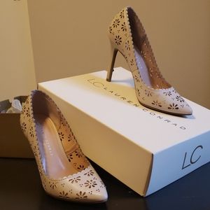 Lauren Conrad nude heels with cuts outs